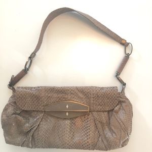 R&Y Augousti Taupe snakeskin Shoulder Bag